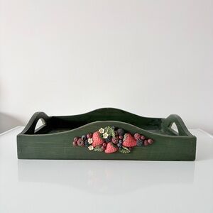 Vintage Strawberry Tray Decorative Serving Tray Cottage Country Farmhouse